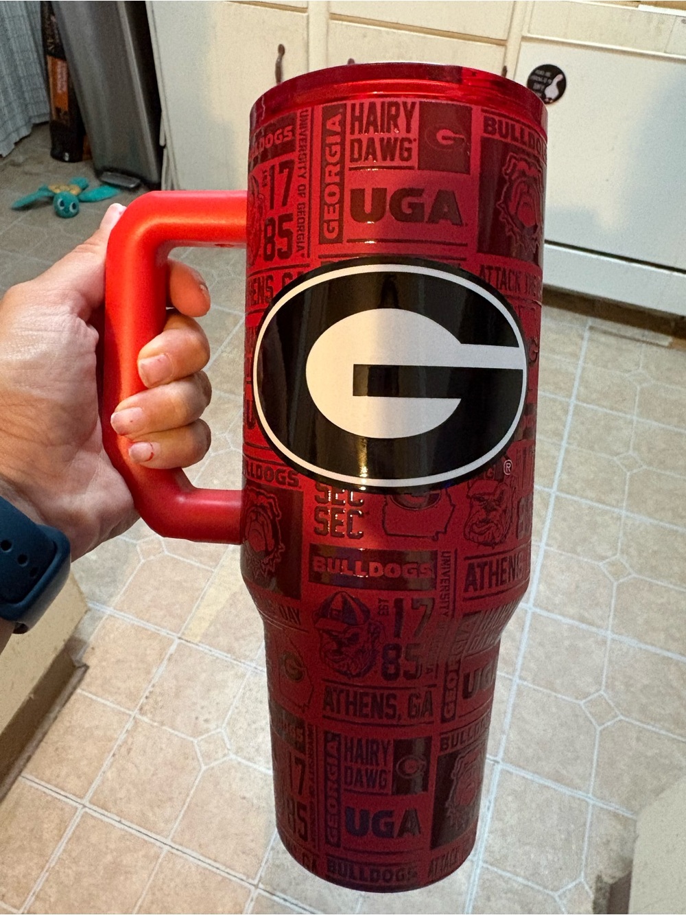 Georgia Bulldogs Red Insulated Tumbler with Handle